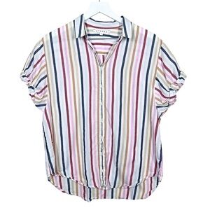 Xirena Womens Multicolor Stripe Le Marais Channing Button Up Shirt Size Small